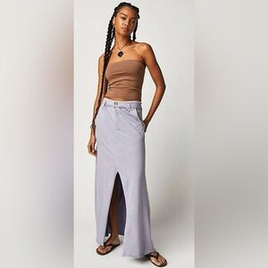 Free People‎ FP One Kona Maxi Long Skirt Lilac Button Endless Summer Size S NWOT